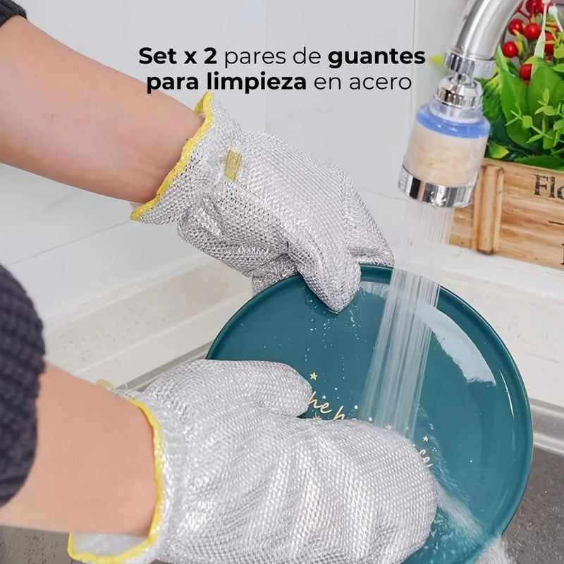 Set x 2 pares de guantes para limpieza en acero ENVÍO GRATIS💯