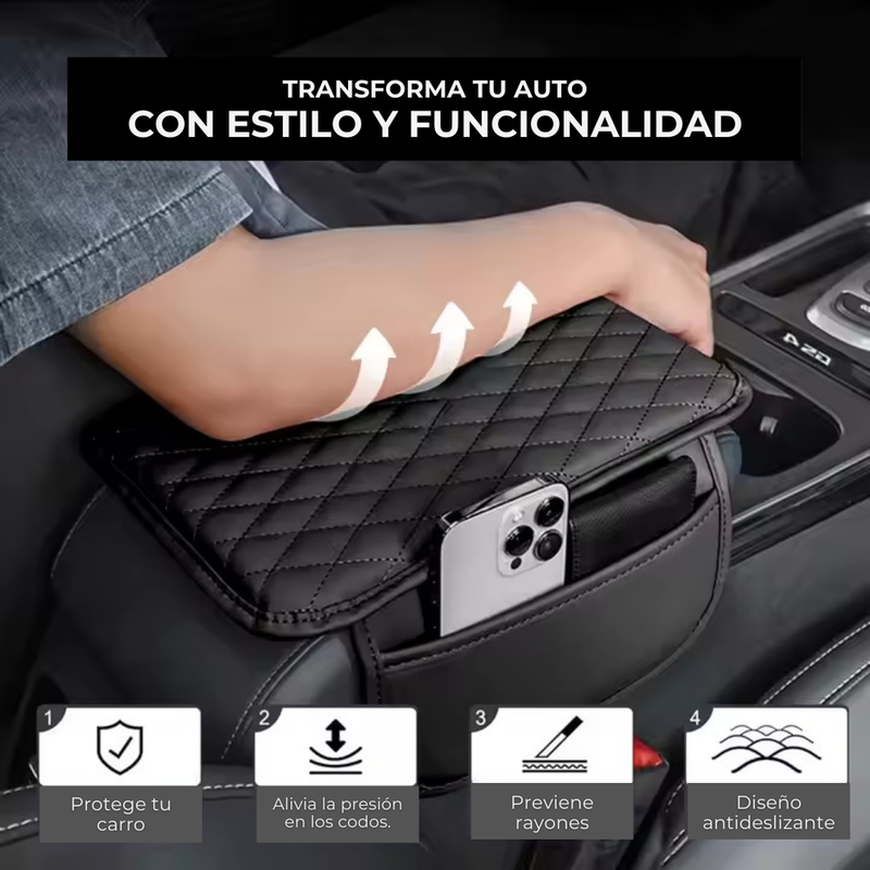 ErgoDrive Pro ™ | Funda de cuero reposabrazos para carro